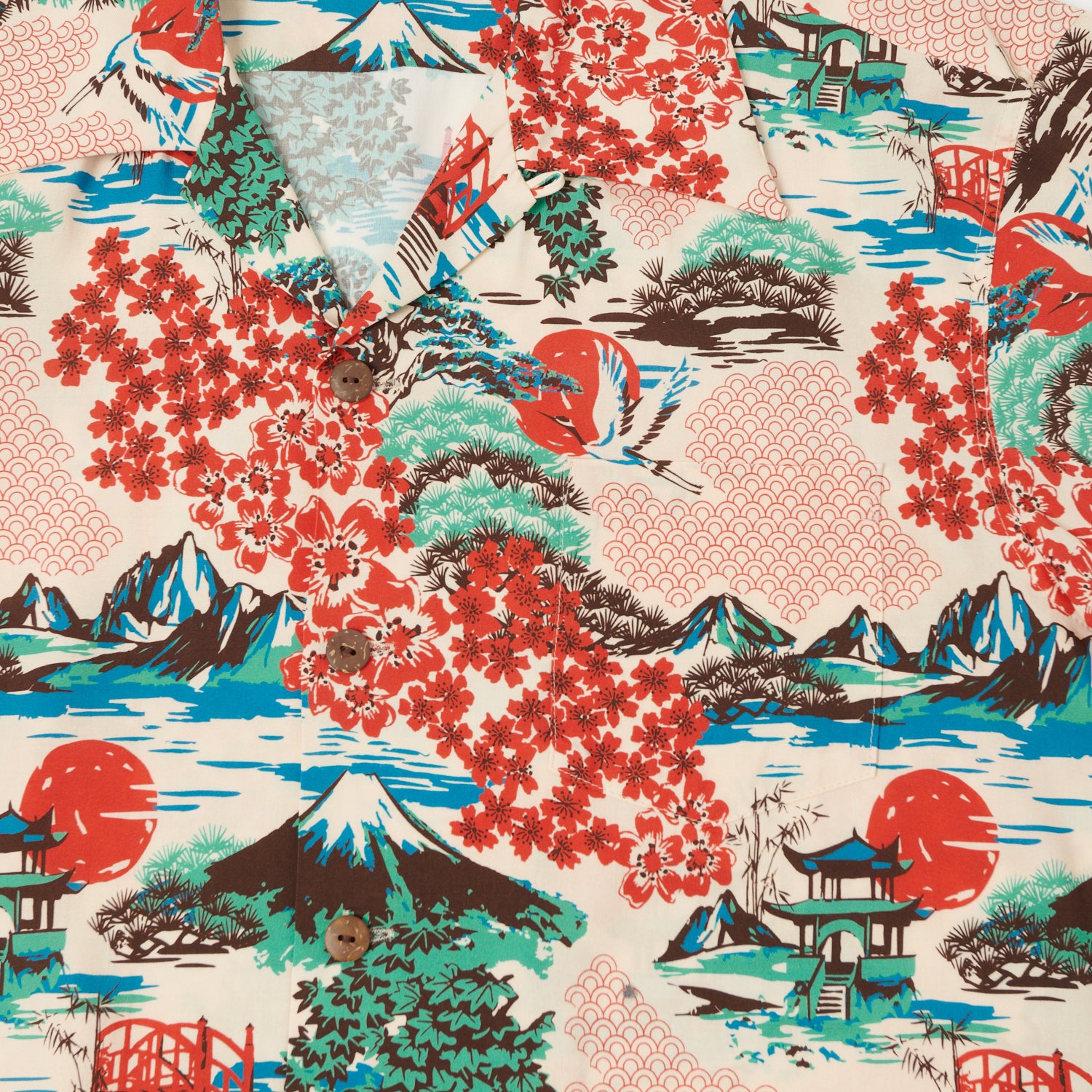 Micky Oye 'The Land of the Fujiyama' Aloha Shirt - Nature