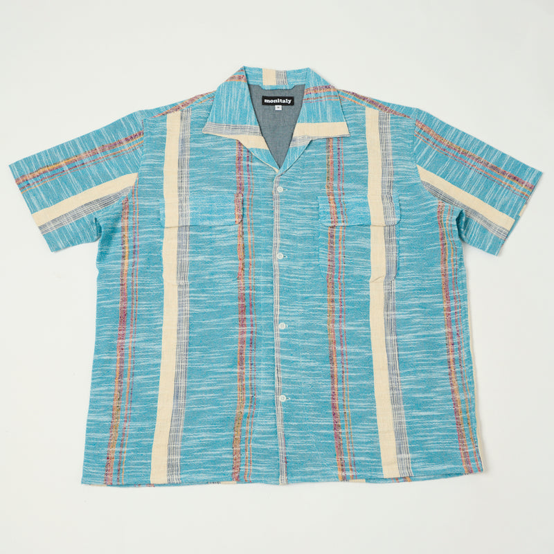 Monitaly Milano S/S '50s Beach Shirt - Blue