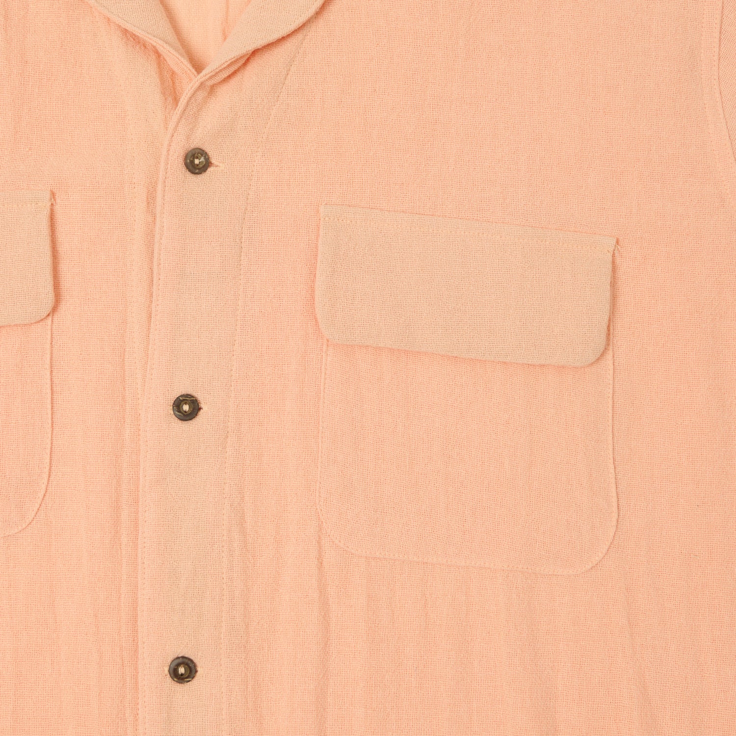 Monitaly 'Milano' 1950s Camp Collar Shirt - Tropical Peach