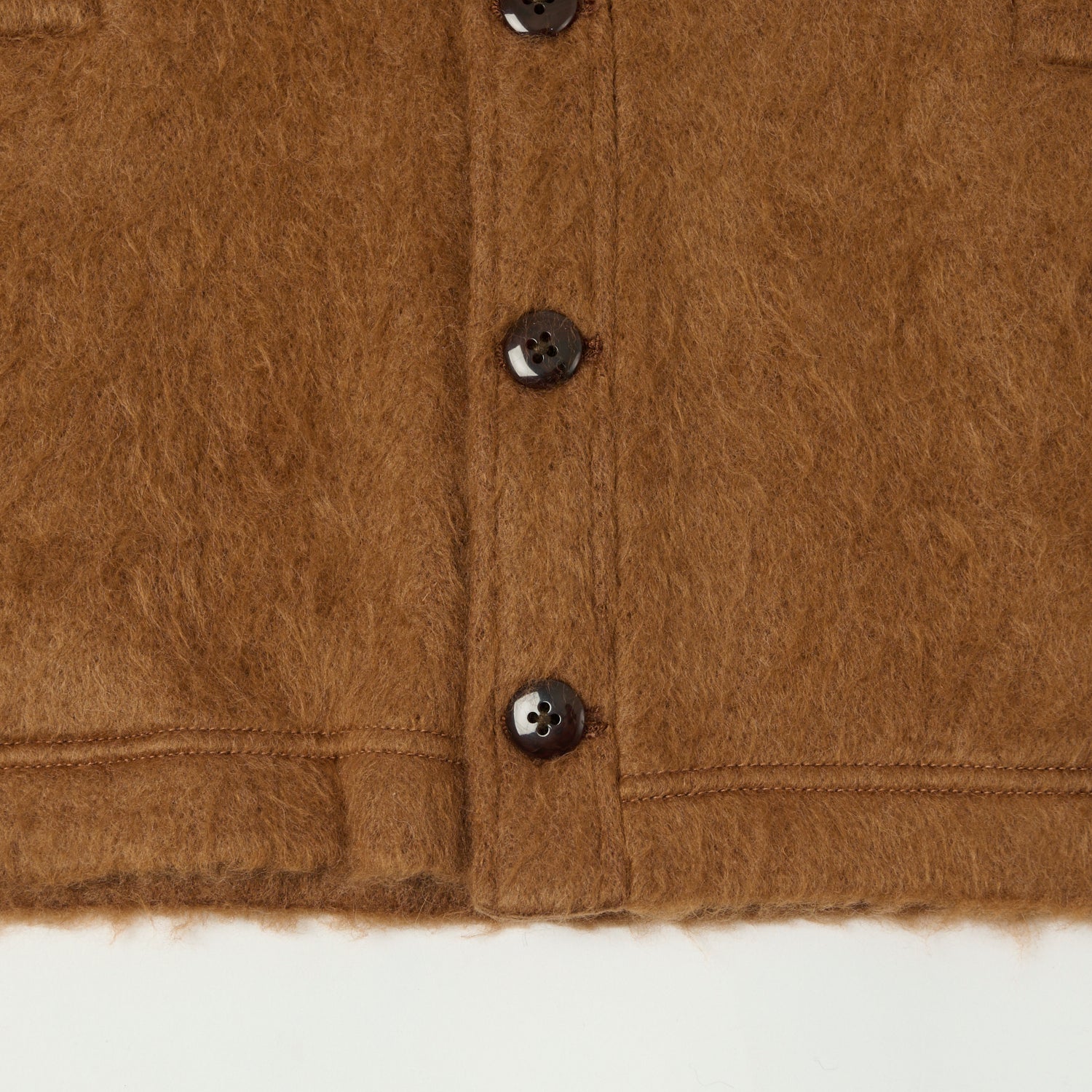 Monitaly x Minami 'Shoten' Shaggy-V Cardigan - Solid Camel