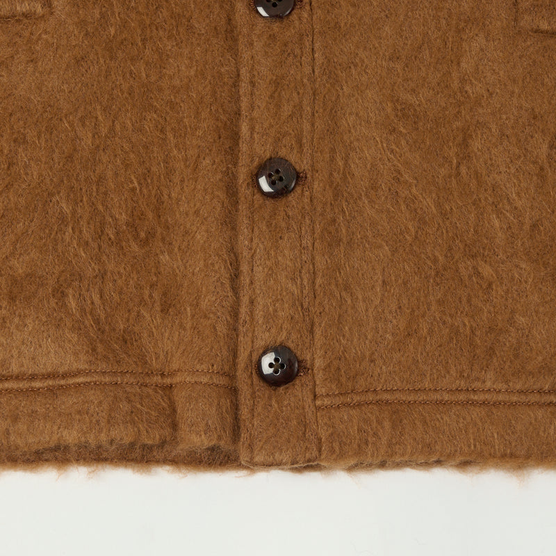 Monitaly x Minami Shoten Shaggy-V Cardigan - Solid Camel