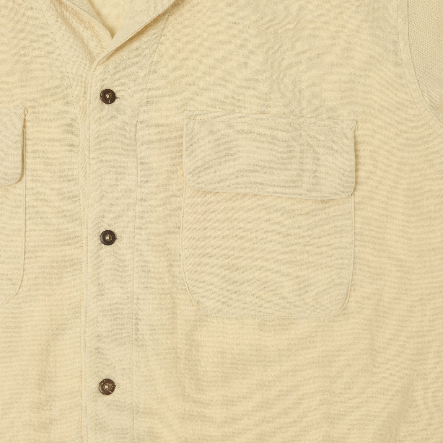 Monitaly 'Milano' 1950s Camp Collar Shirt - Tropical Natural