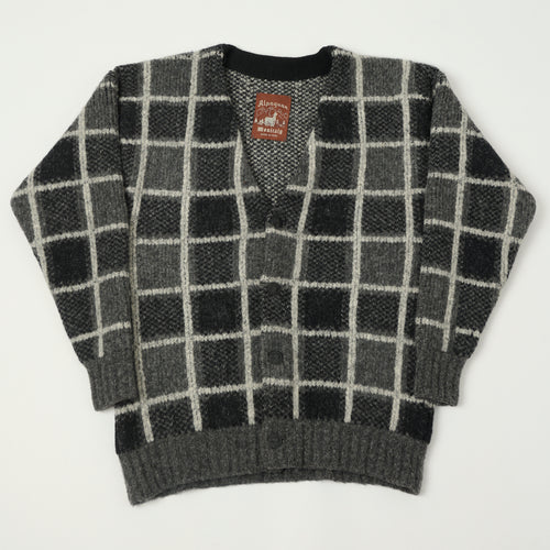 Monitaly 'Alpaguan' Plaid Alpaca Cardigan - Black