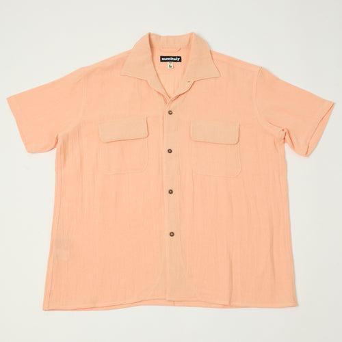 Monitaly 'Milano' 1950s Camp Collar Shirt - Tropical Peach