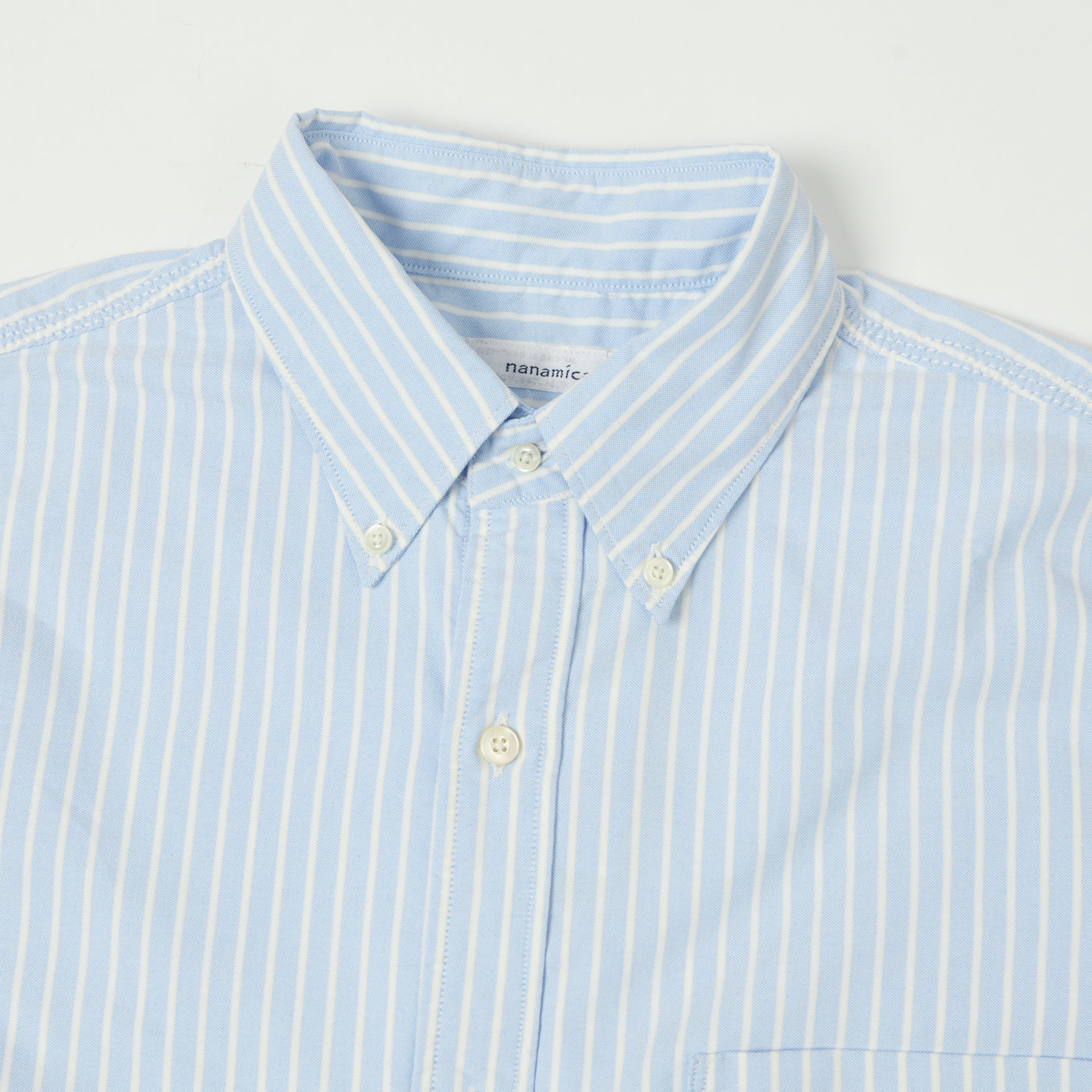 Nanamica Button Down Stripe Wind Shirt - Navy