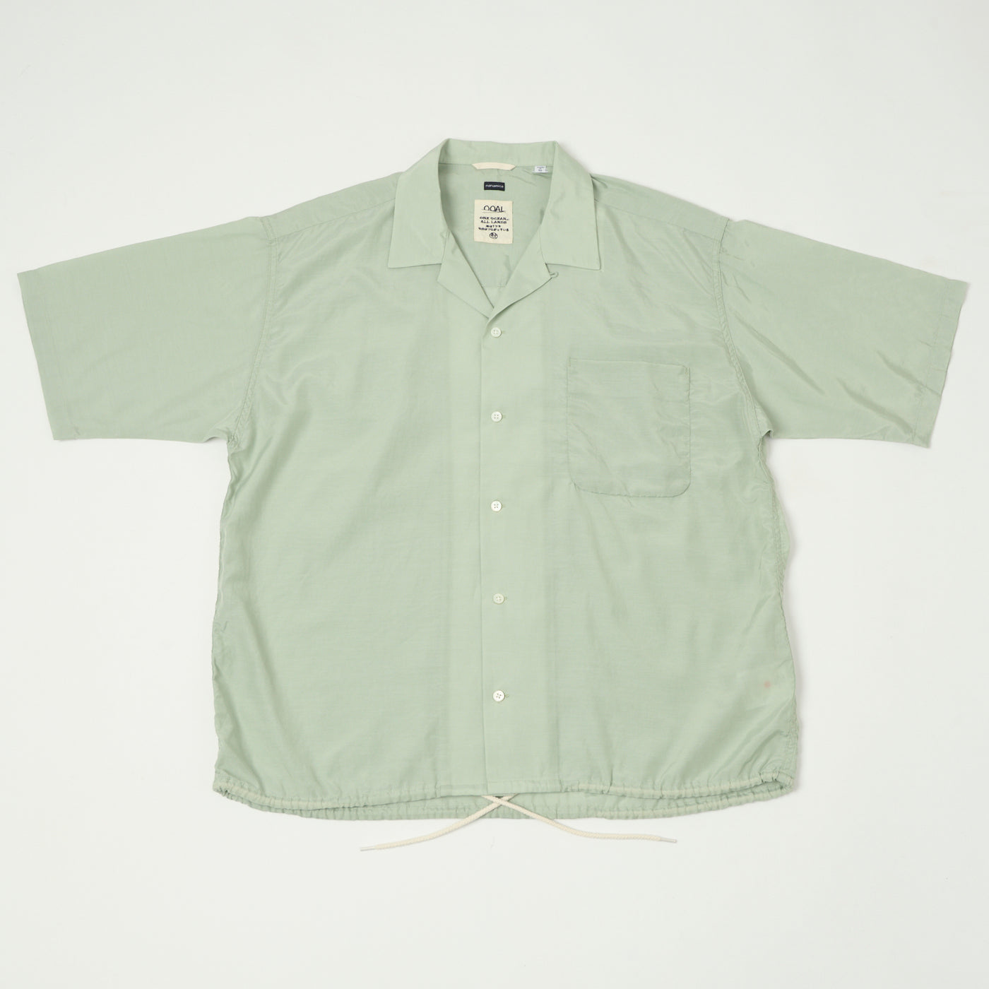 Nanamica Open Collar Rayon Shirt - Coral Green
