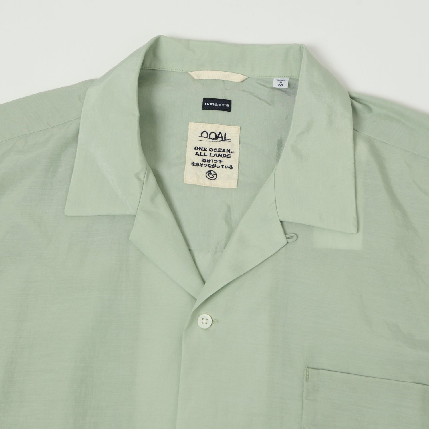 Nanamica Open Collar Rayon Shirt - Coral Green