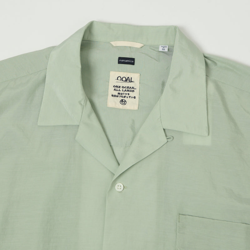 Nanamica Open Collar S/S Shirt - Coral Green