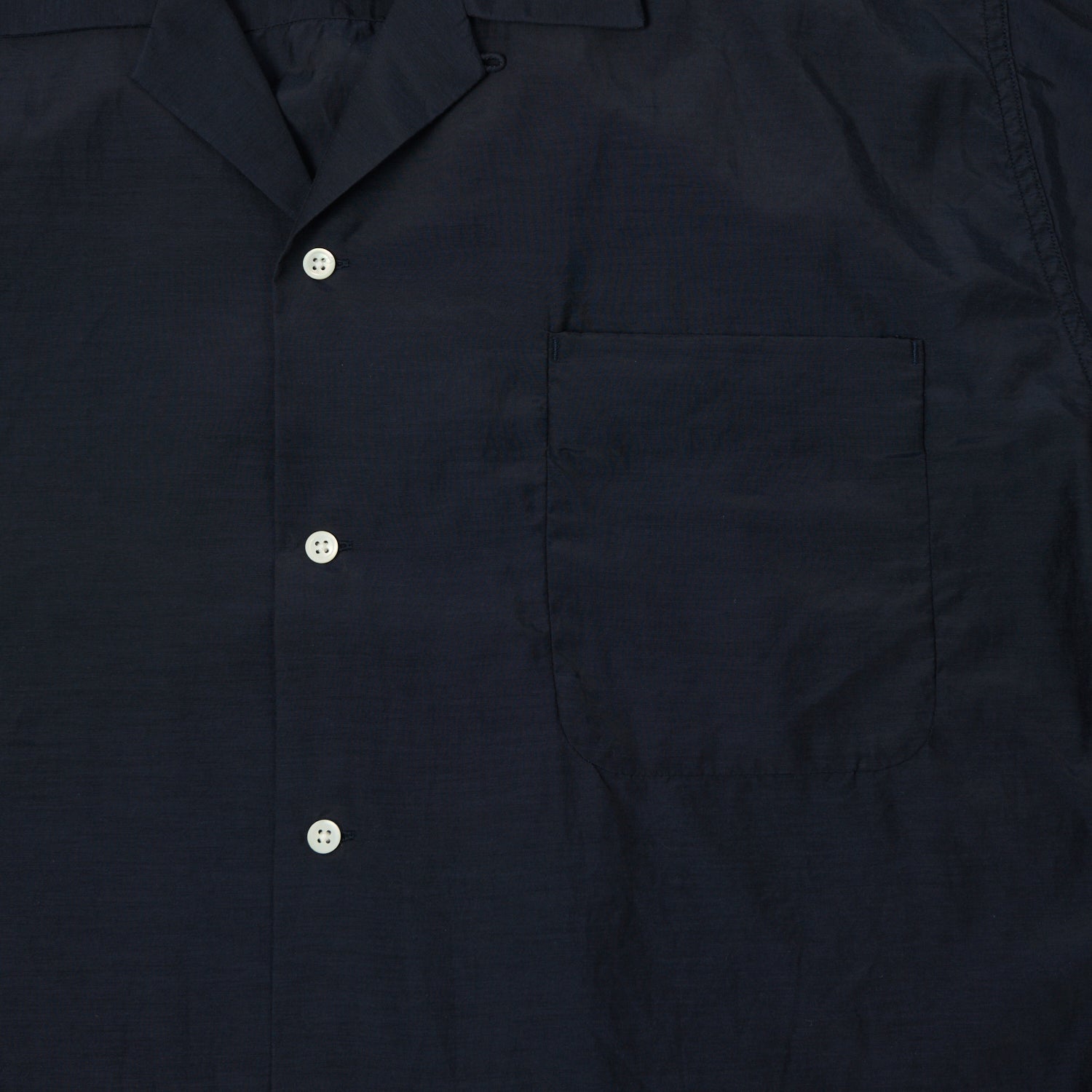 Nanamica Open Collar Rayon Shirt - Navy