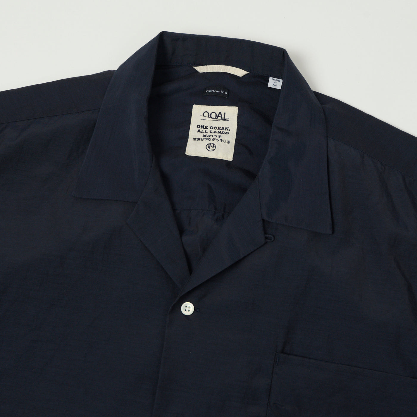 Nanamica Open Collar Rayon Shirt - Navy