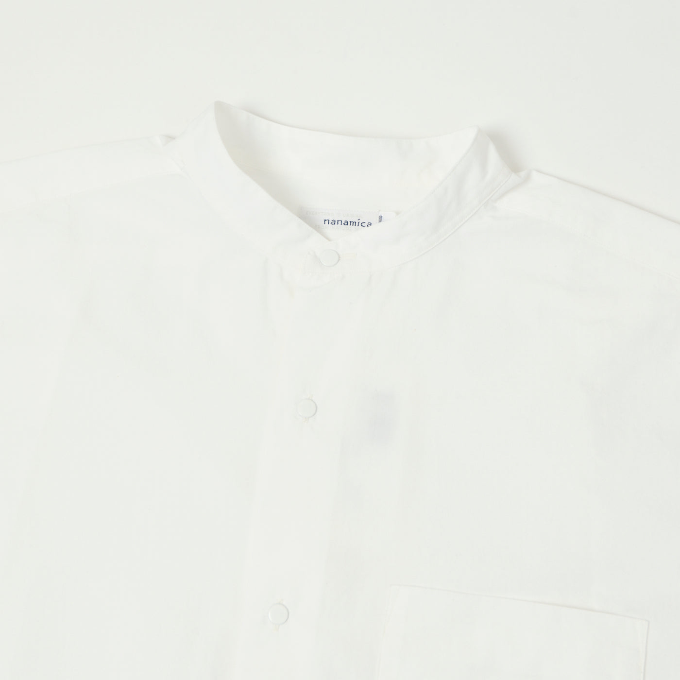 Nanamica Band Collar Wind Shirt - Off White