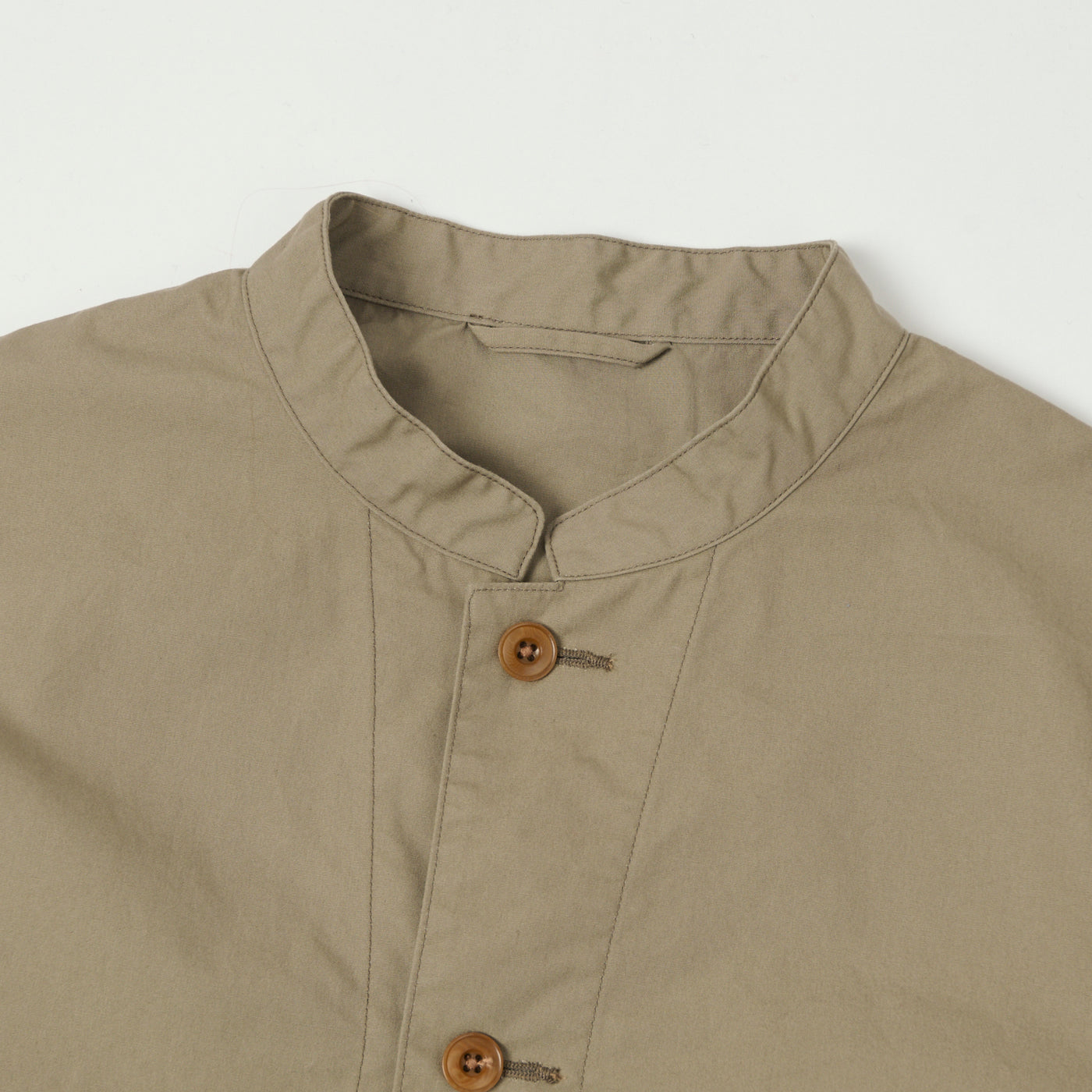 Nanamica Band Collar Shirt Jacket - Taupe