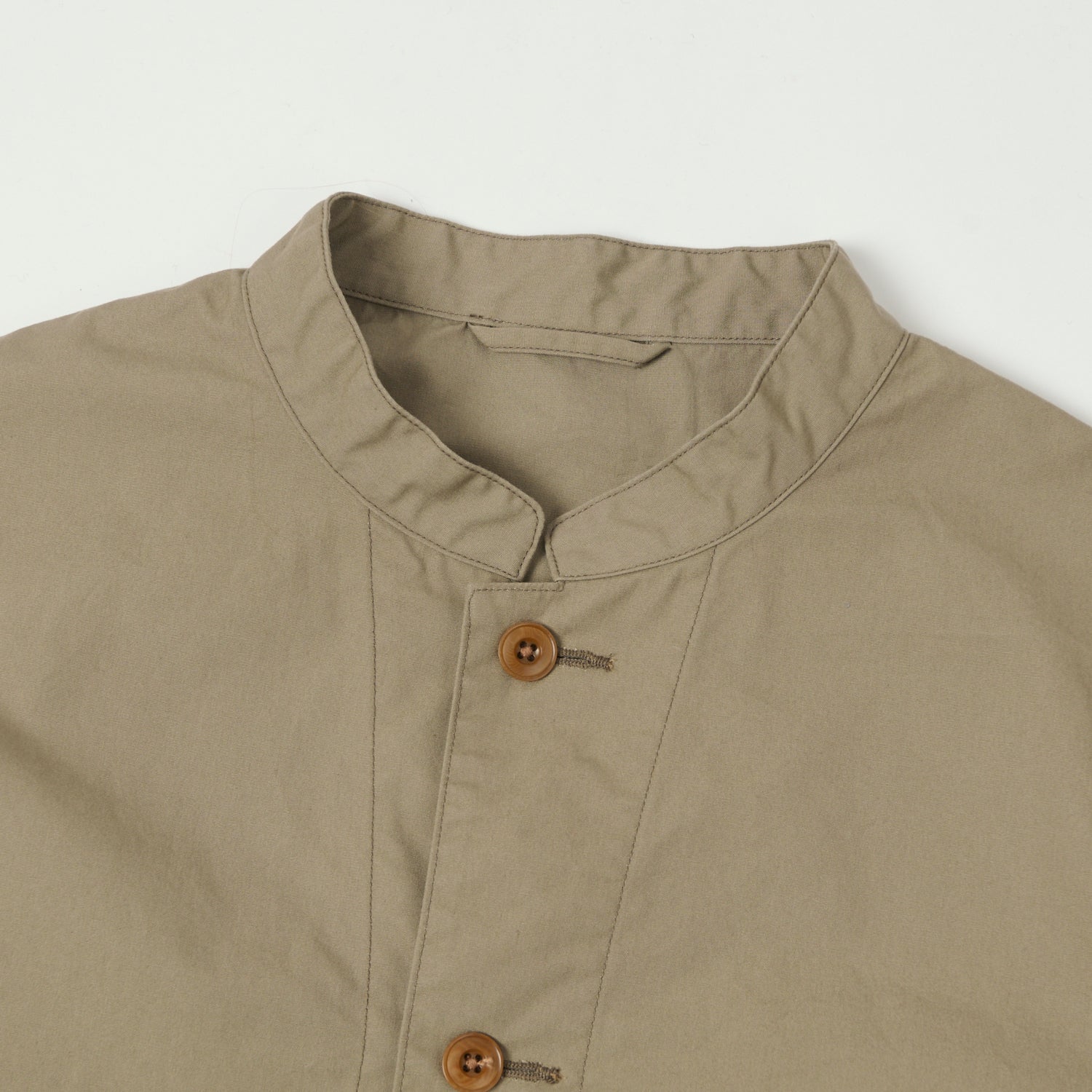 Nanamica Band Collar Shirt Jacket - Taupe
