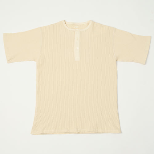 Nanamica Henley Neck Thermal T-Shirt - Natural