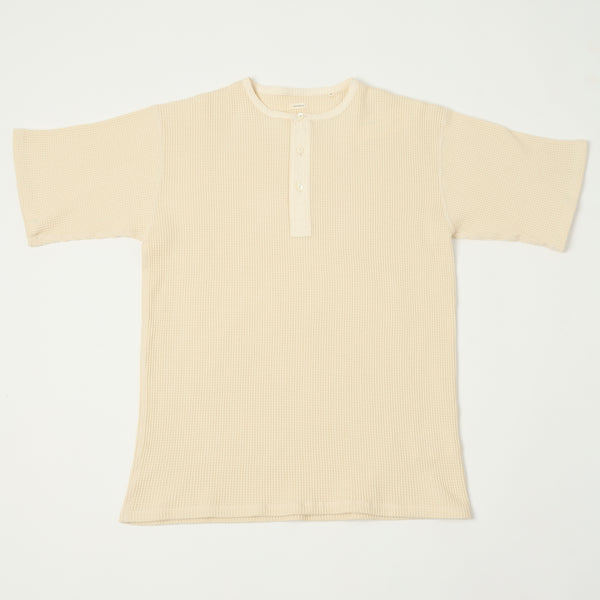 Nanamica 'Henry Neck' Thermal Sweat Tee - Natural