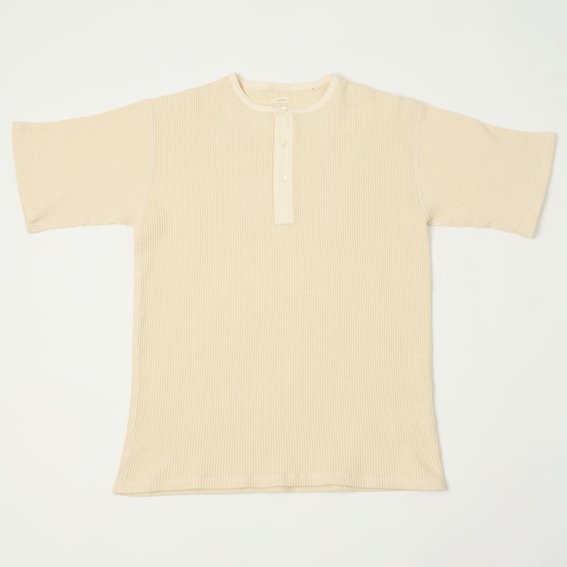 Nanamica 'Henry Neck' Thermal Sweat Tee - Natural