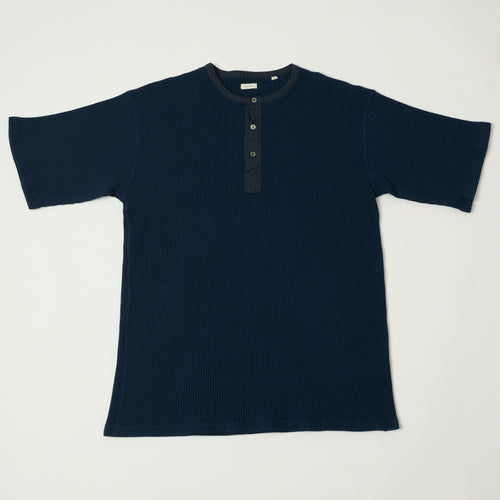 Nanamica Henley Neck Thermal T-Shirt - Navy