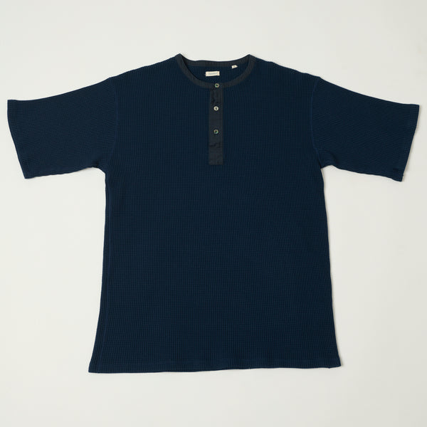 Nanamica 'Henry Neck' Thermal Sweat Tee - Navy