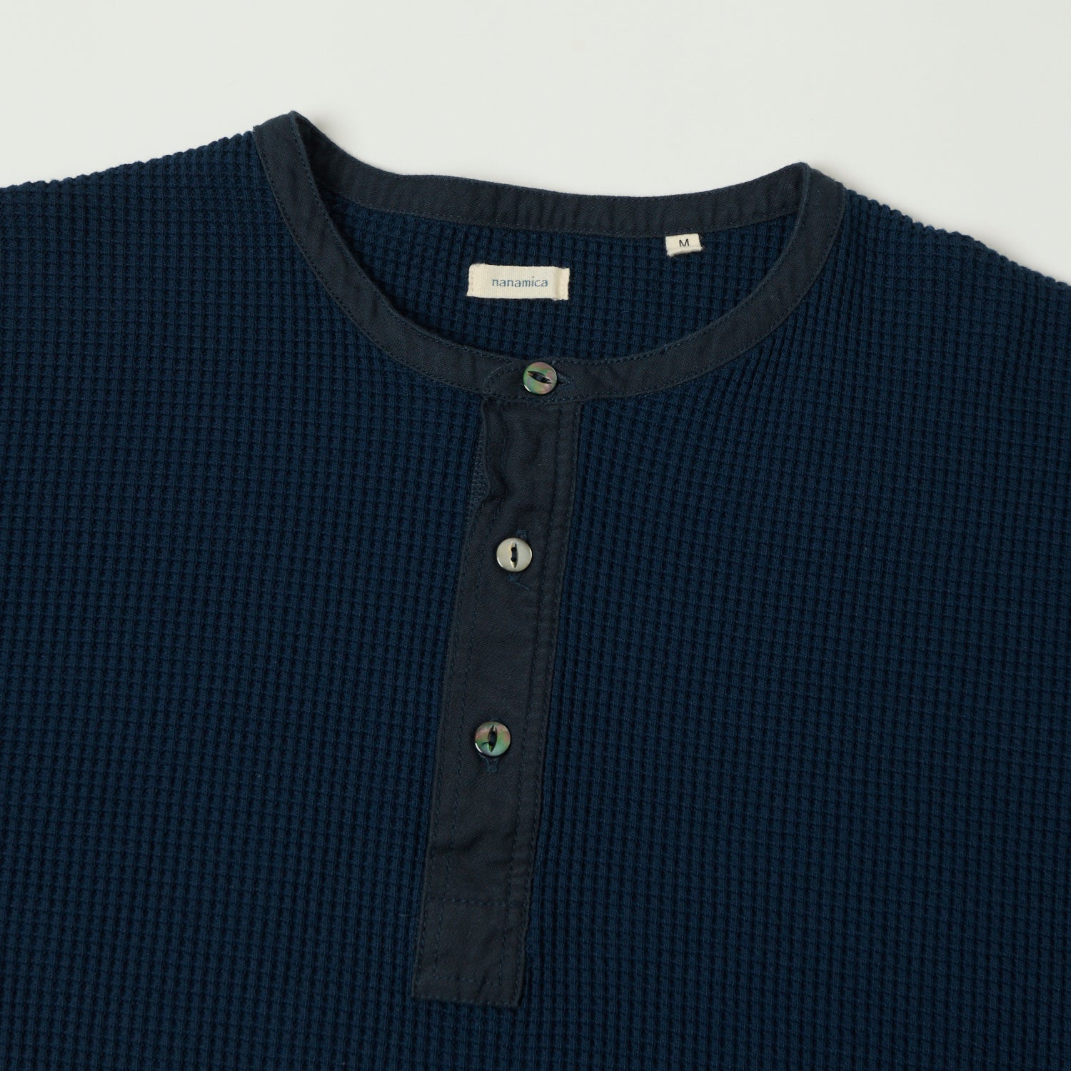 Nanamica Henley Neck Thermal T-Shirt - Navy