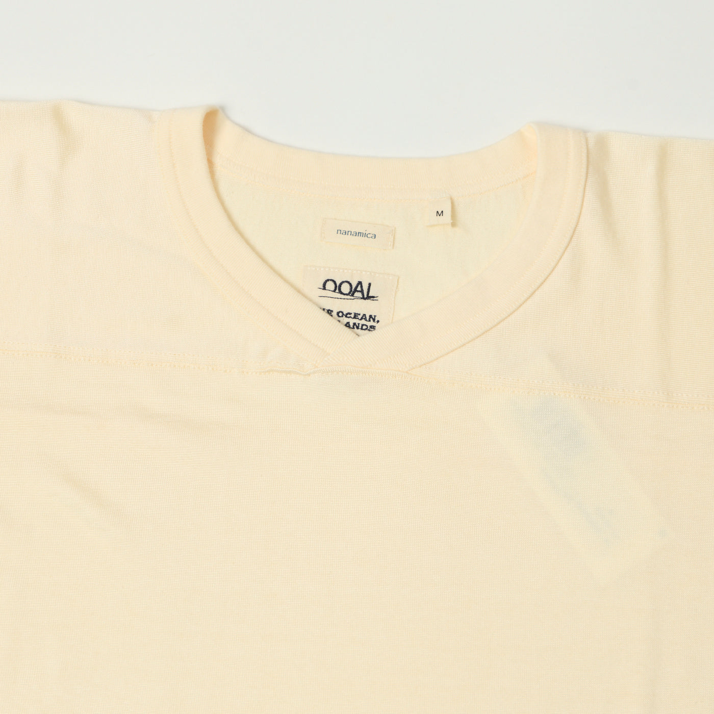 Nanamica Rayon Cotton Football T-Shirt - Ivory