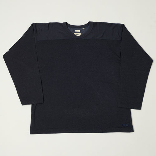 Nanamica Rayon Cotton Football T-Shirt - Vintage Navy