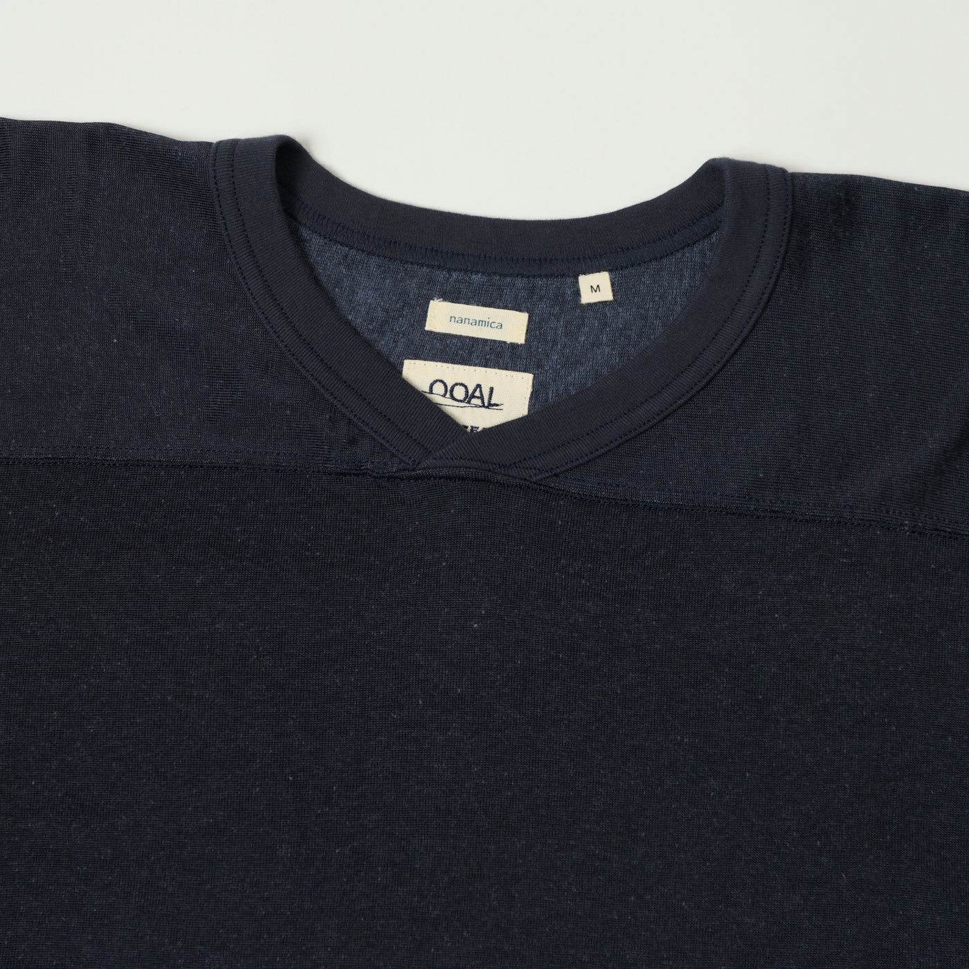 Nanamica Rayon Cotton Football T-Shirt - Vintage Navy