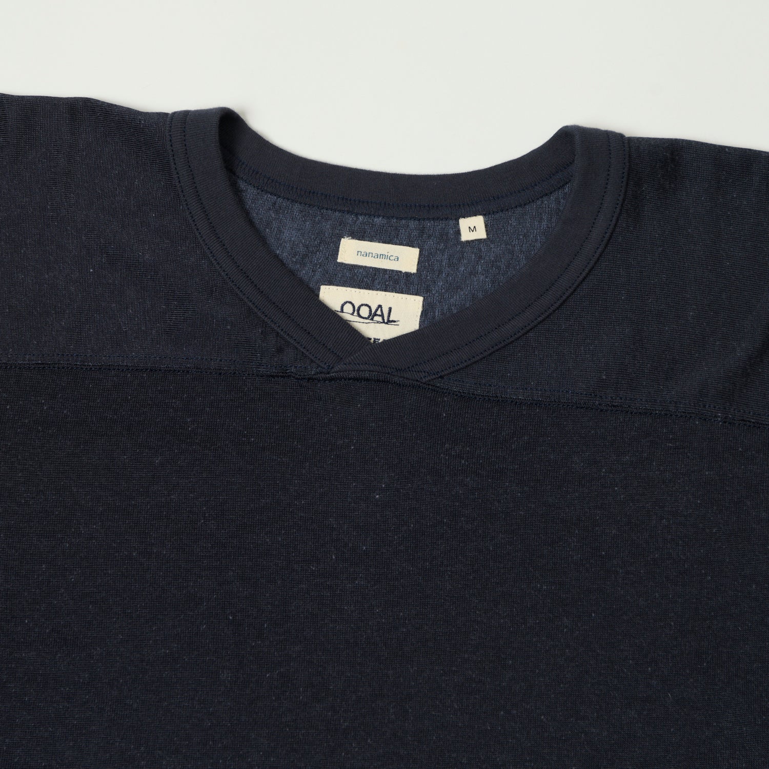 Nanamica Rayon Cotton Football T-Shirt - Vintage Navy
