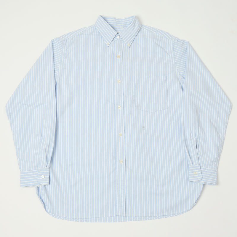 Nanamica 'Button Down' Stripe Wind Shirt - Navy