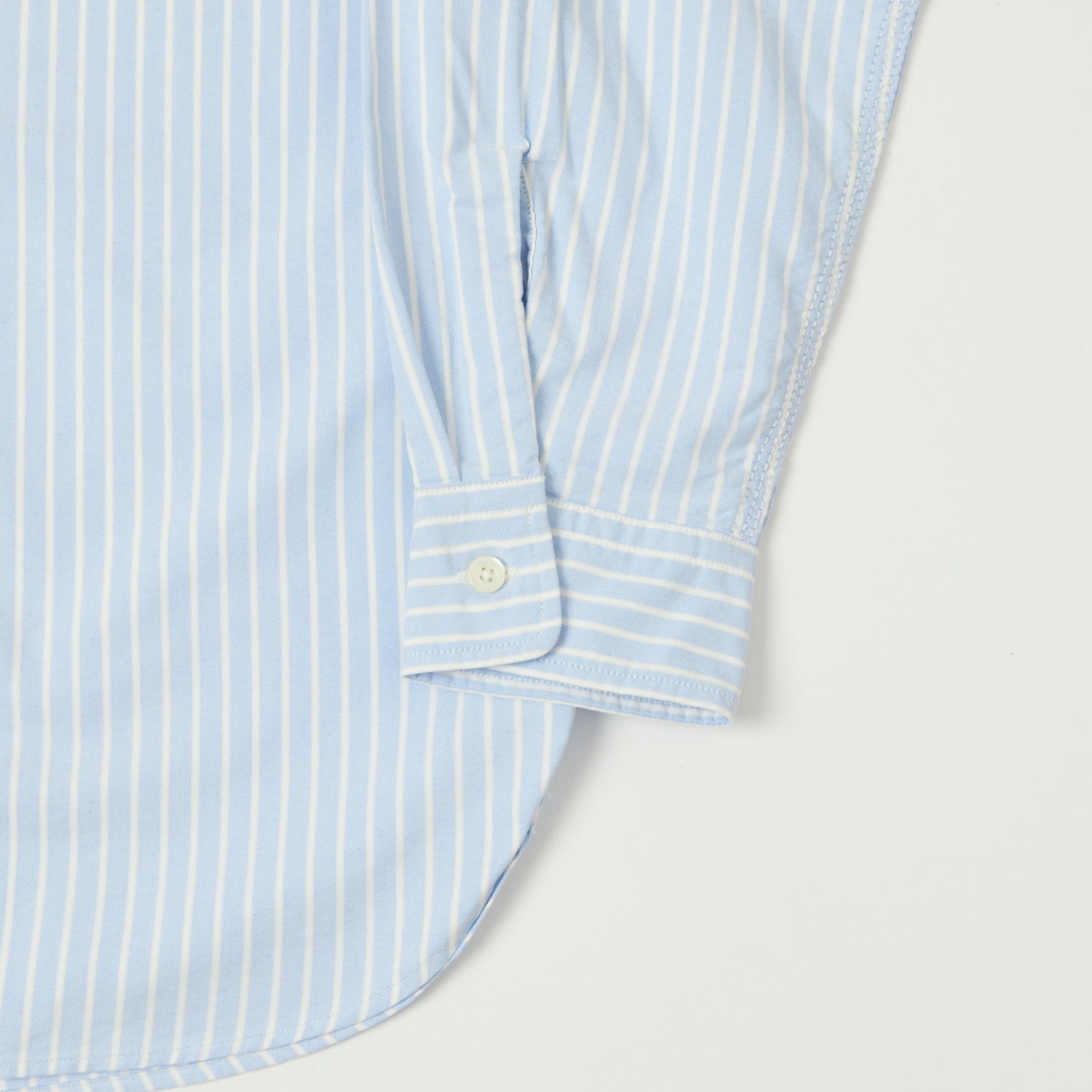 Nanamica Button Down Stripe Wind Shirt - Navy