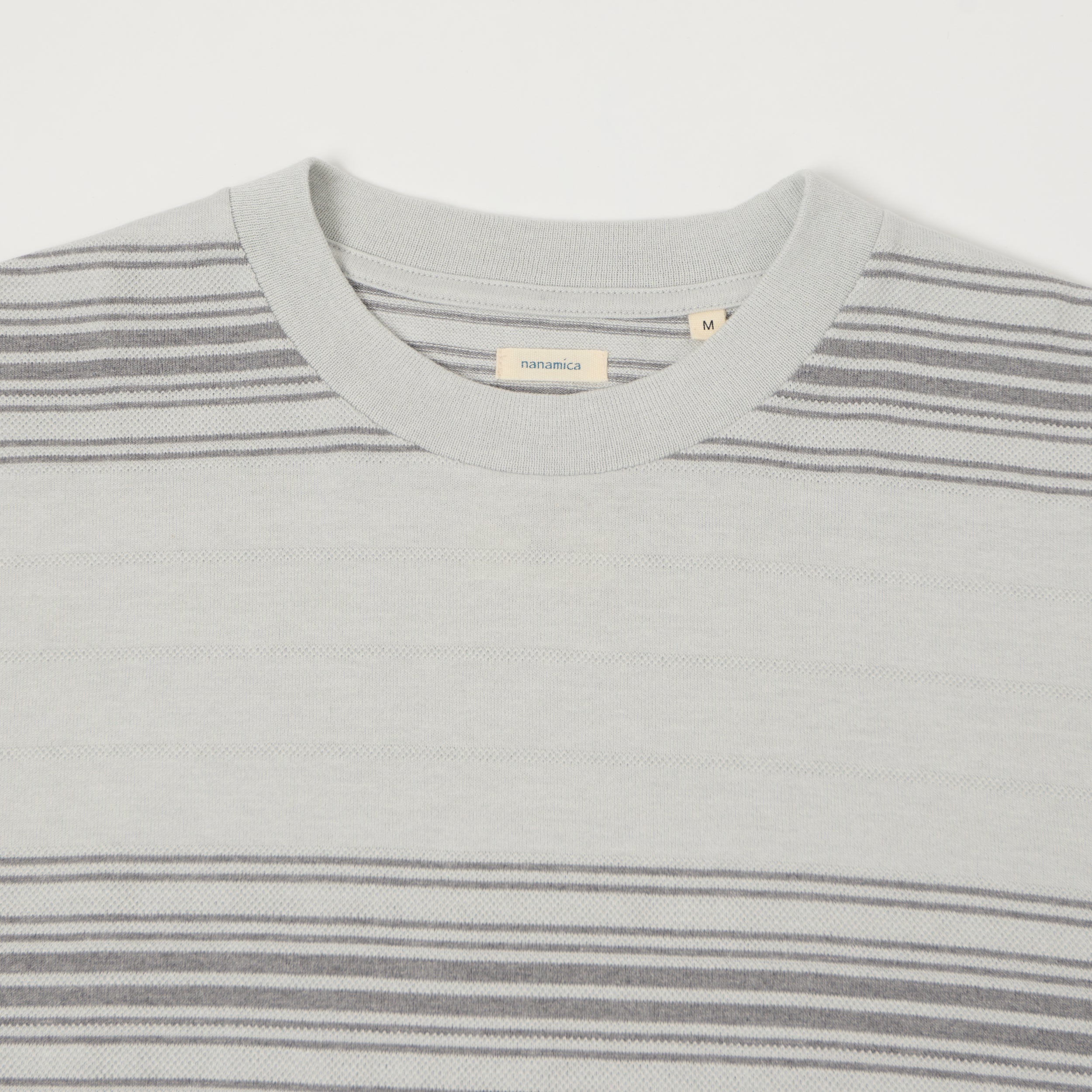 Nanamica Classic Striped T-Shirt - Light Grey