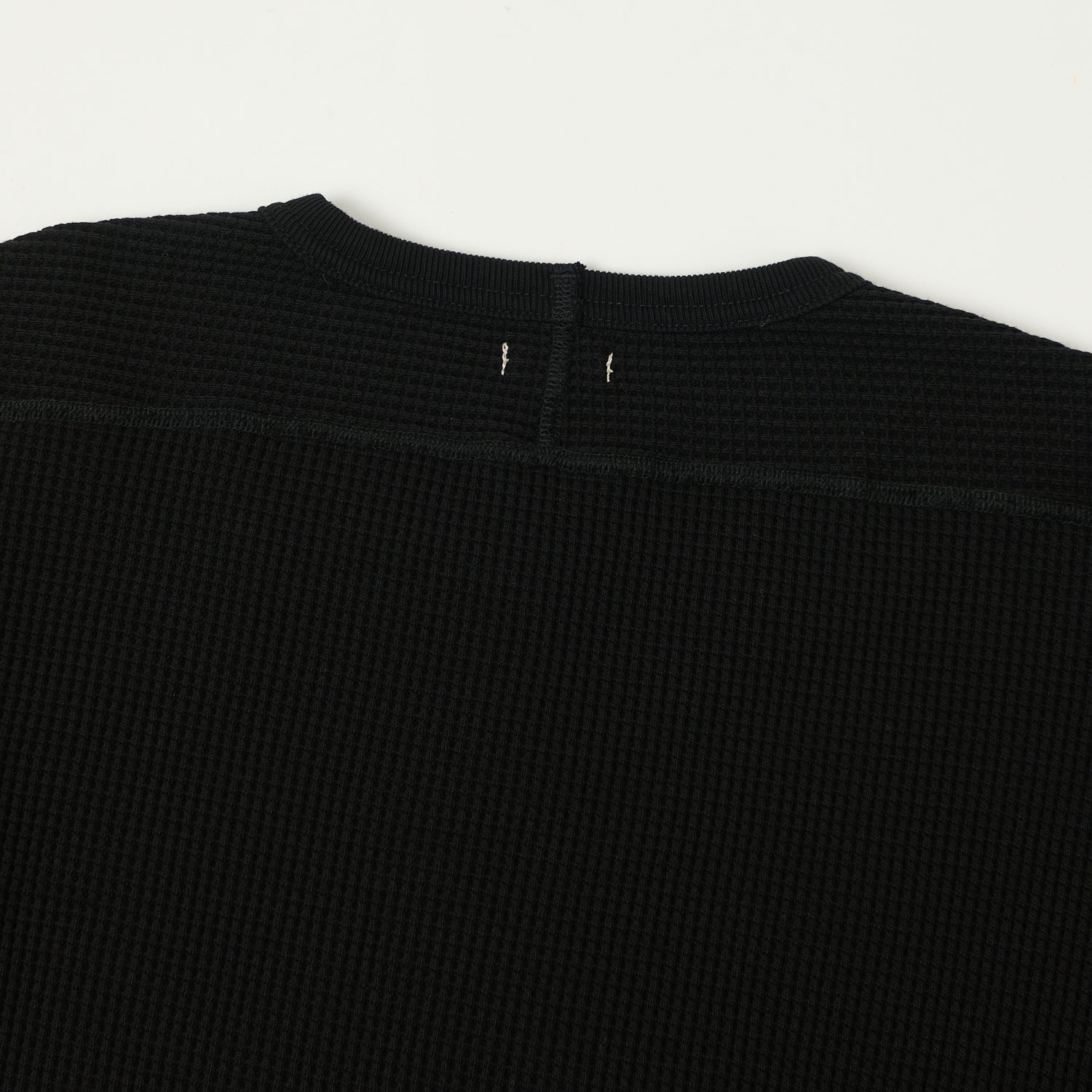 Nanamica Waffle Knit Long Sleeve Thermal - Black