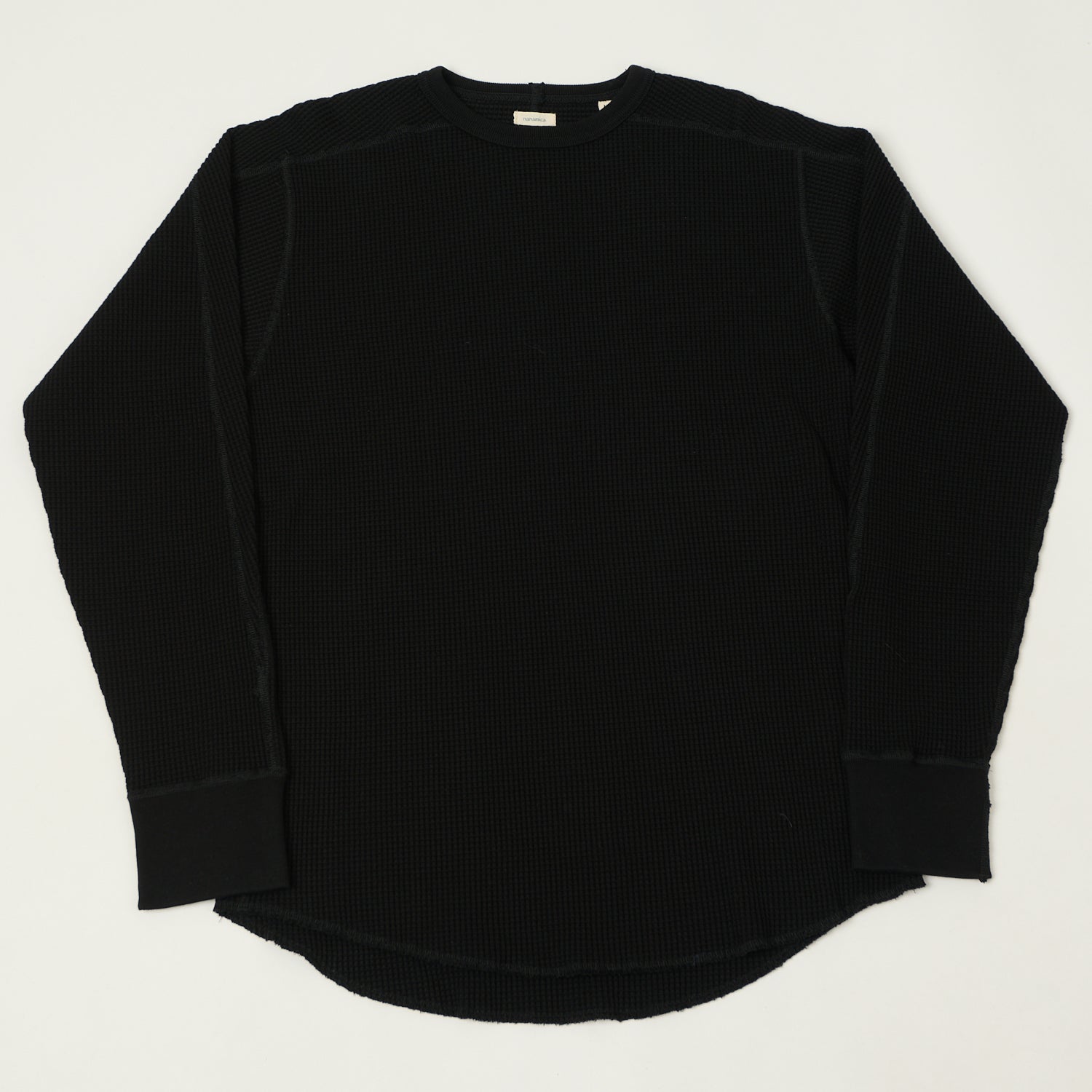 Nanamica Waffle Knit Long Sleeve Thermal - Black