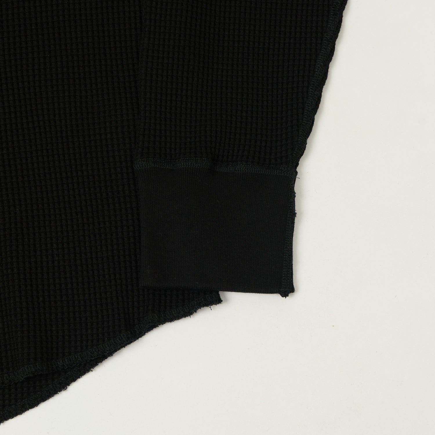 Nanamica Waffle Knit Long Sleeve Thermal - Black