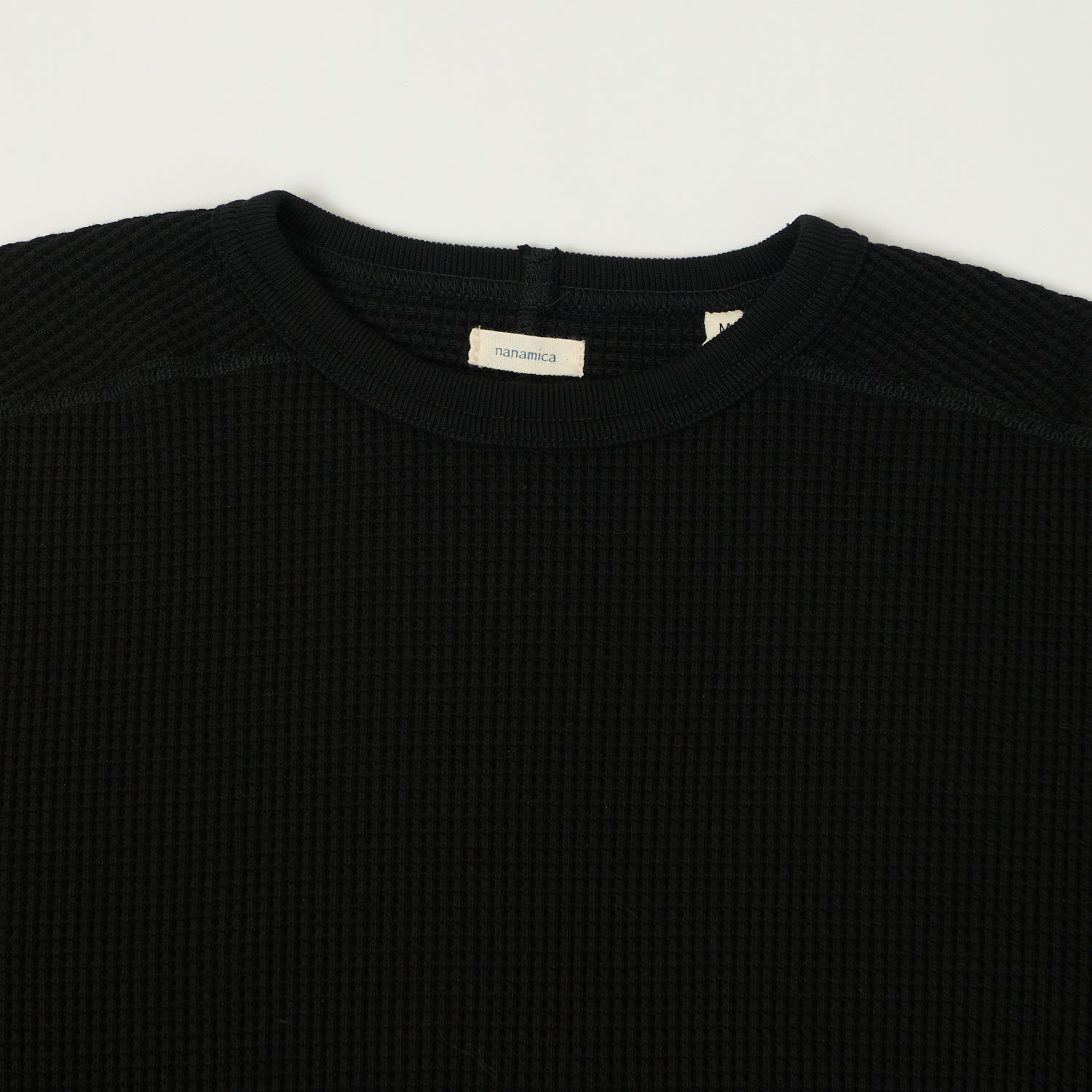 Nanamica Waffle Knit Long Sleeve Thermal - Black