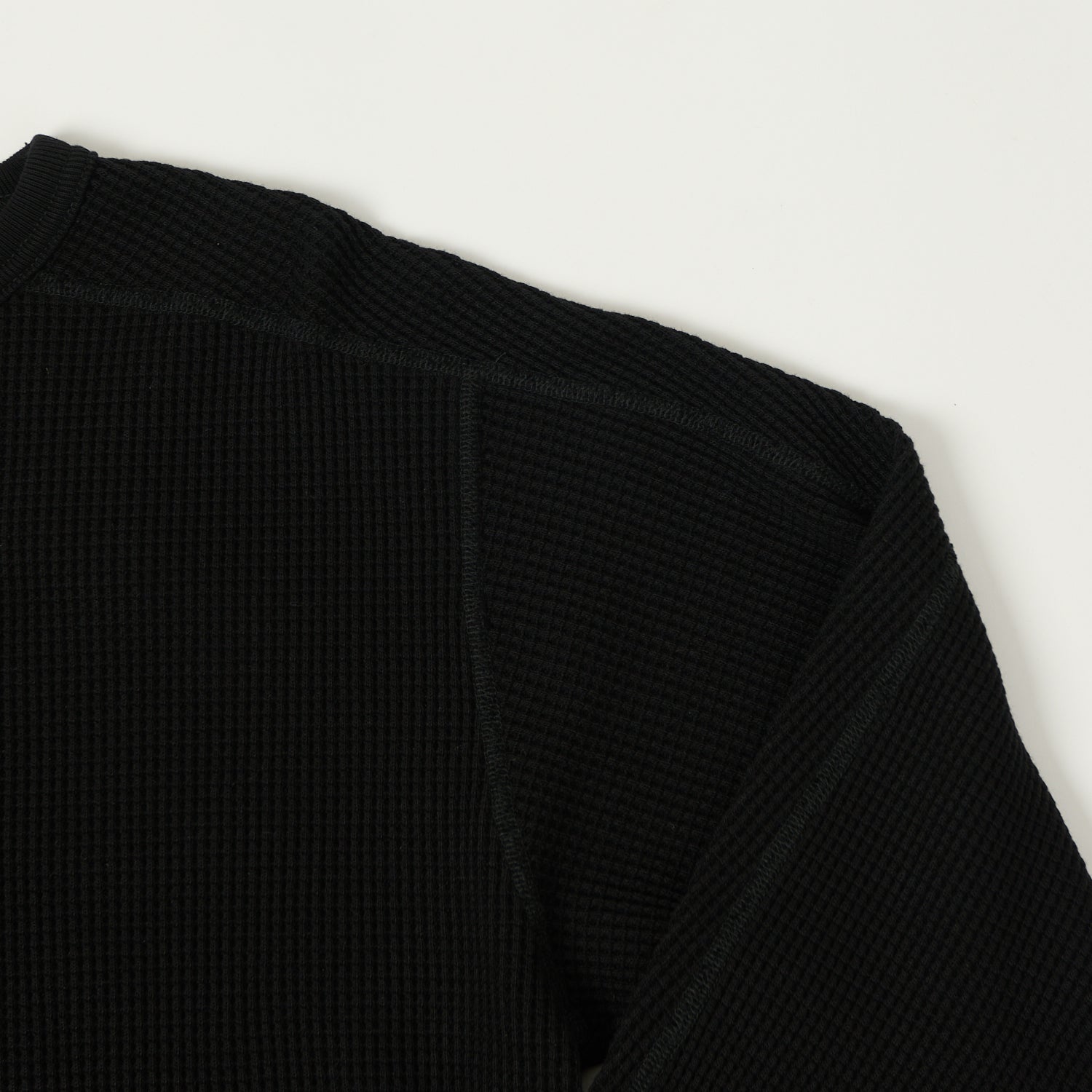 Nanamica Waffle Knit Long Sleeve Thermal - Black