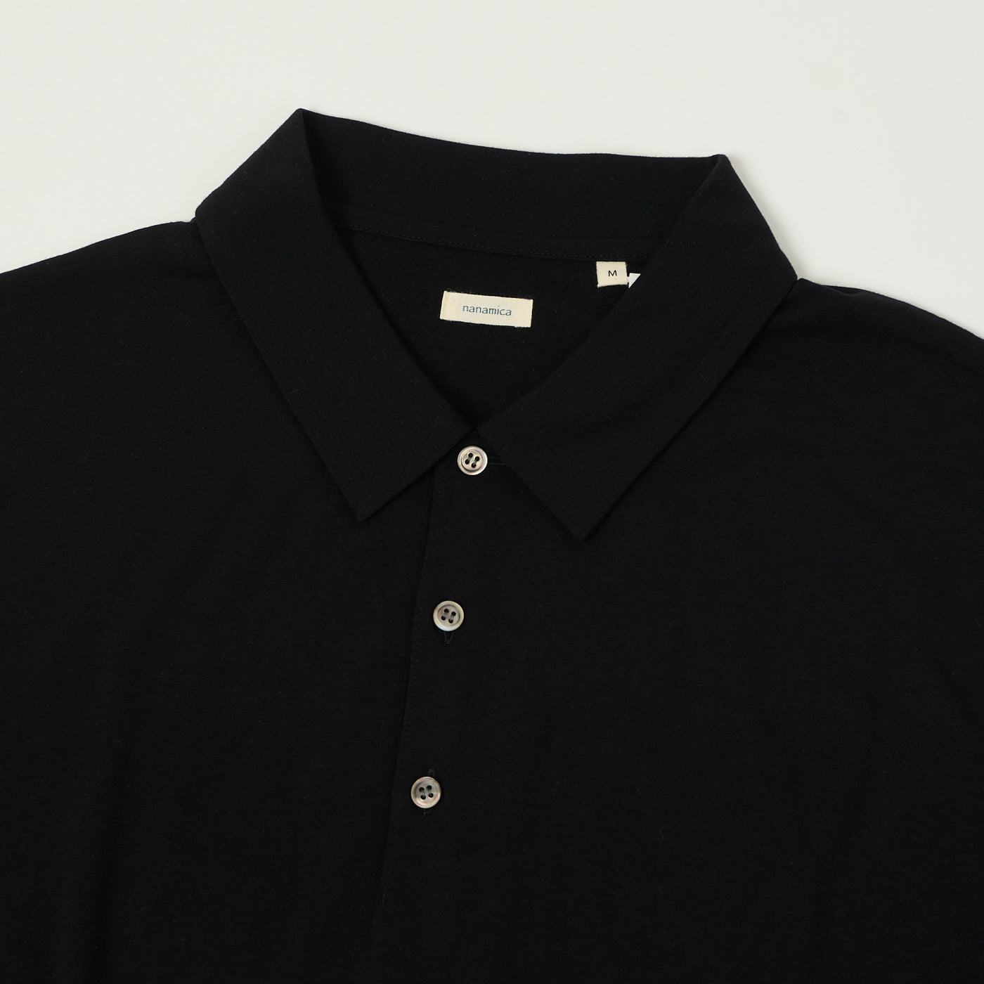 Nanamica Superfine Wool Jersey Polo Shirt - Black