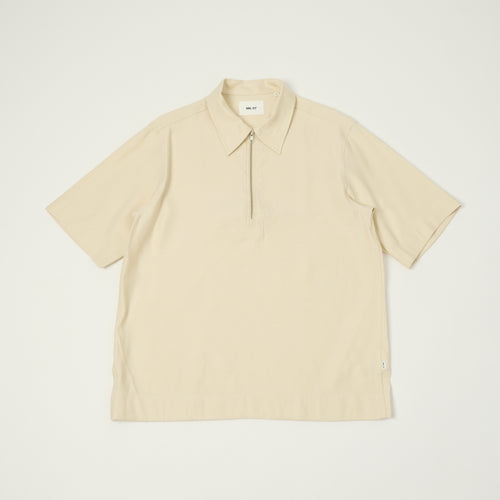 NN07 'Bruno' Half Zip Polo Shirt - Ivory