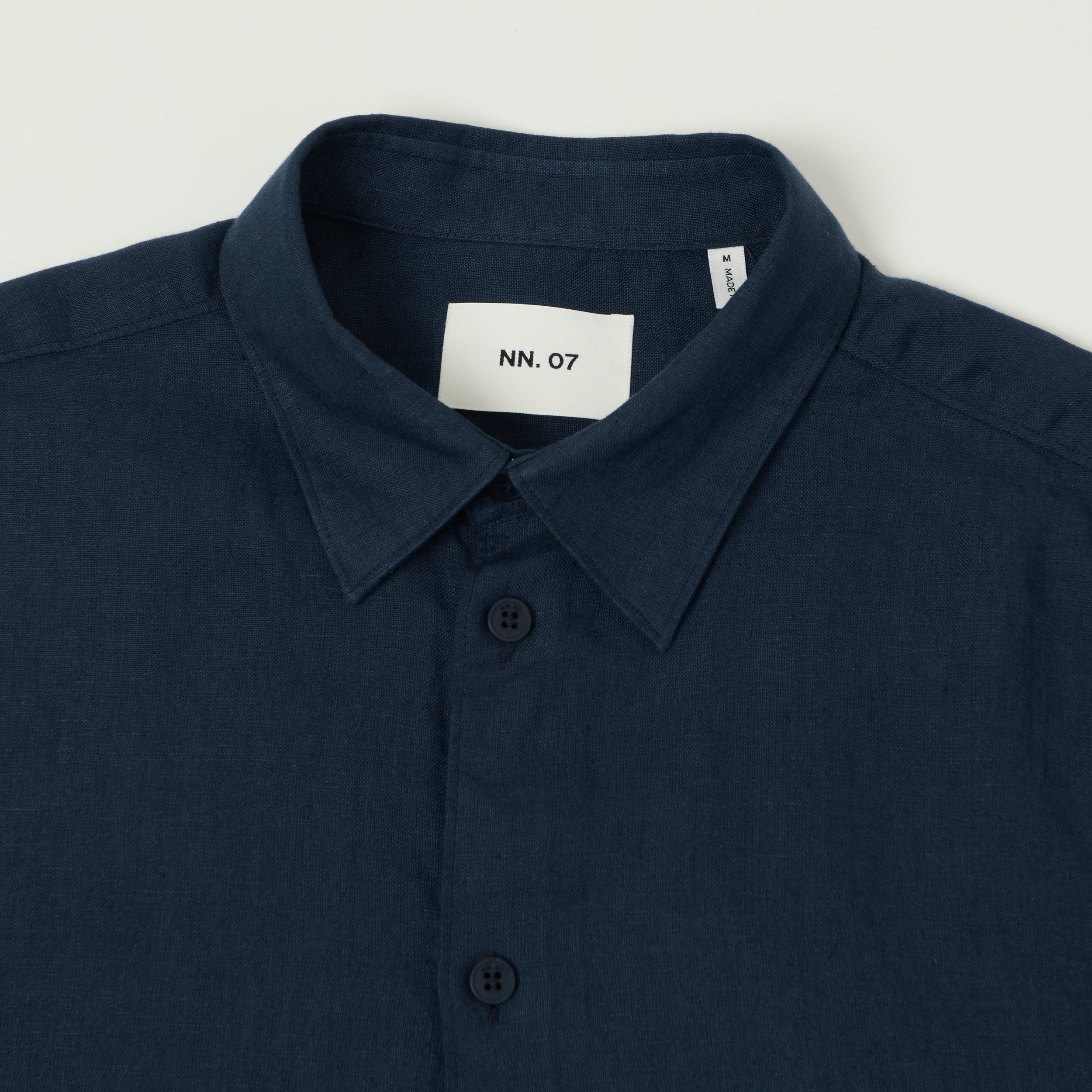NN07 'Enzo' Classic Linen Shirt - Navy Blue