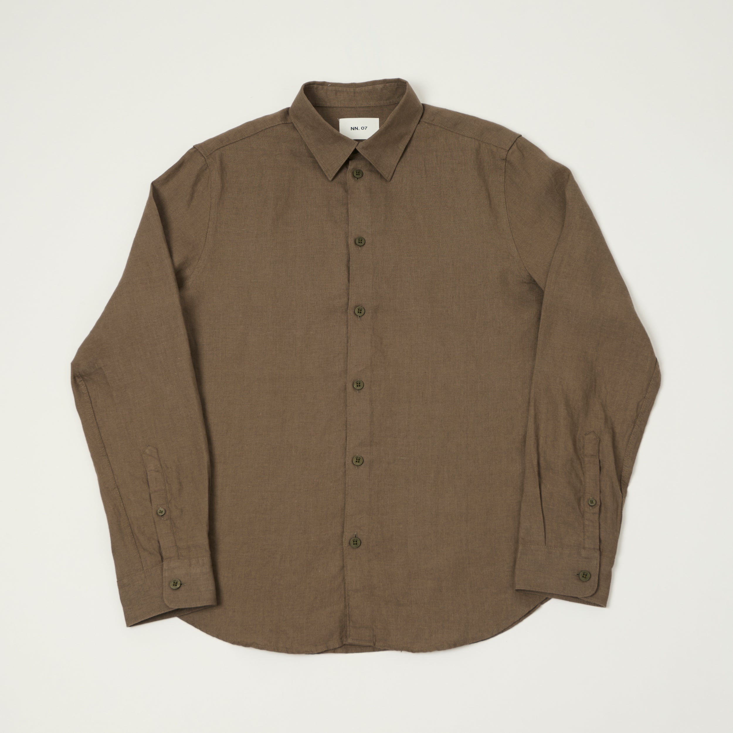 NN07 'Enzo' Classic Linen Shirt - Mable Husk