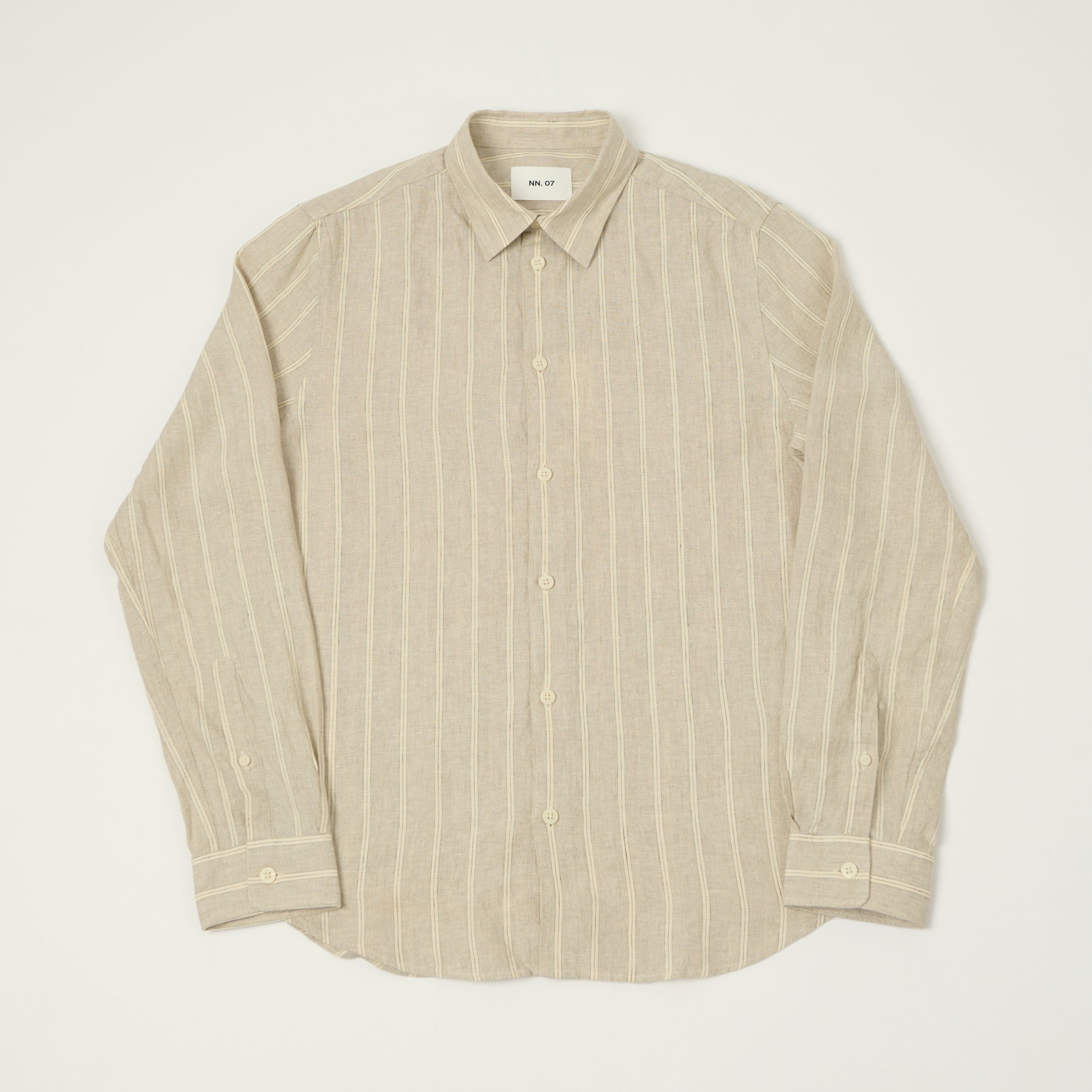 NN07 'Enzo' Classic Linen Shirt - Oat