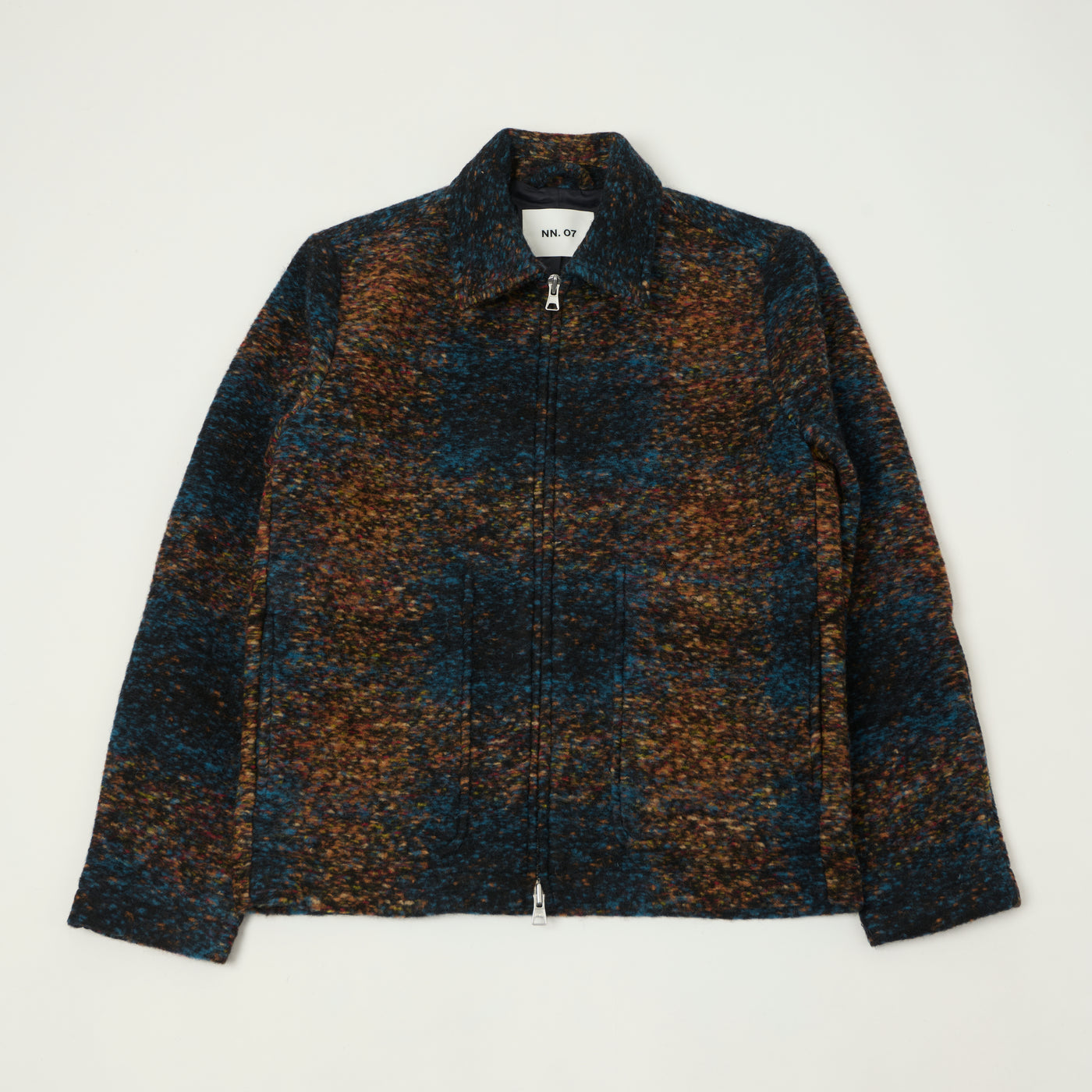 NN07 'Gael' Wool Jacket - Blue Jacquard