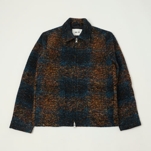 NN07 'Gael' Wool Jacket - Blue Jacquard