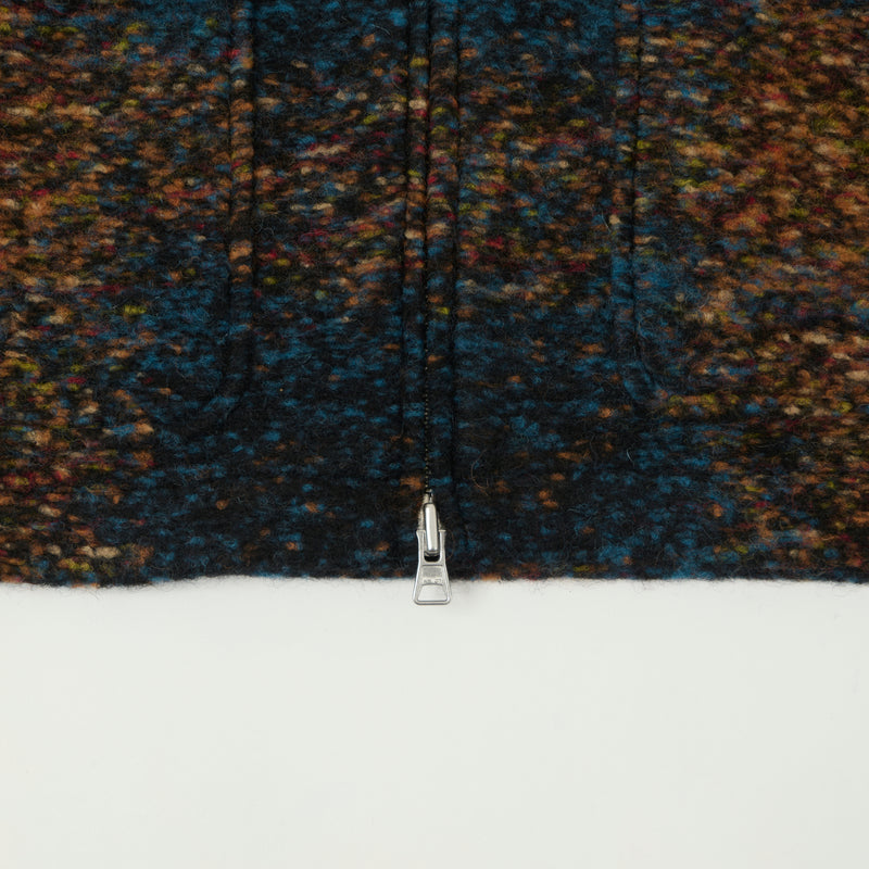 NN07 'Gael' Wool Jacket - Blue Jacquard