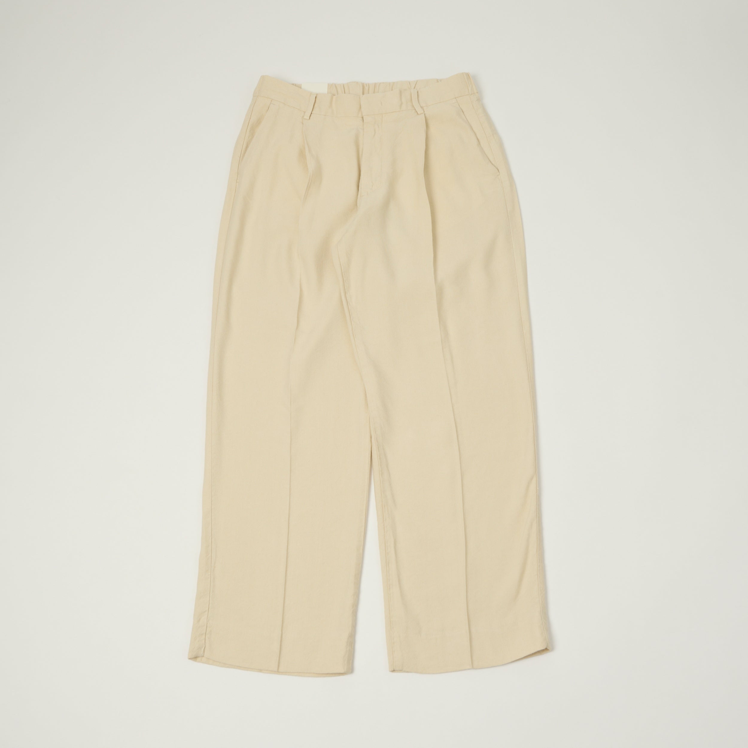 NN07 'Kay' Relaxed Linen Blend Pleated Trouser - Ivory