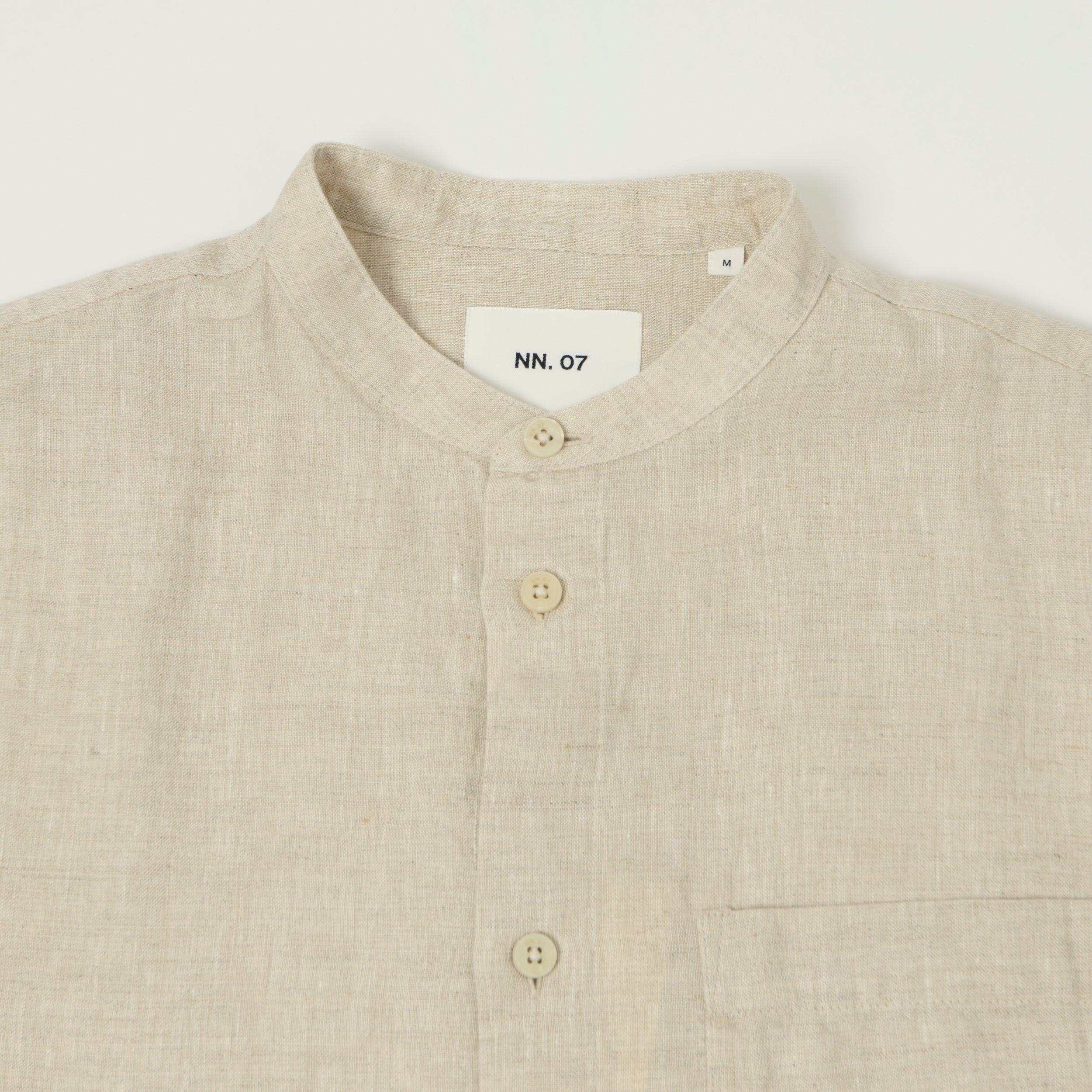 NN07 'Miles' Grandad Collar Linen Shirt - Oat – SON OF A STAG
