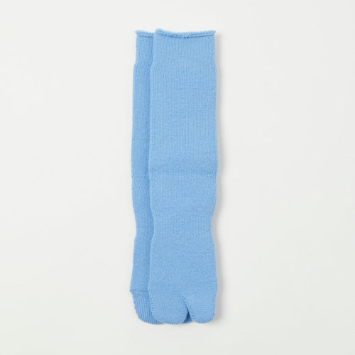 Nodal Brushed Pile Tabi Sock - Light Blue