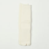 Nodal Brushed Pile Tabi Sock - White