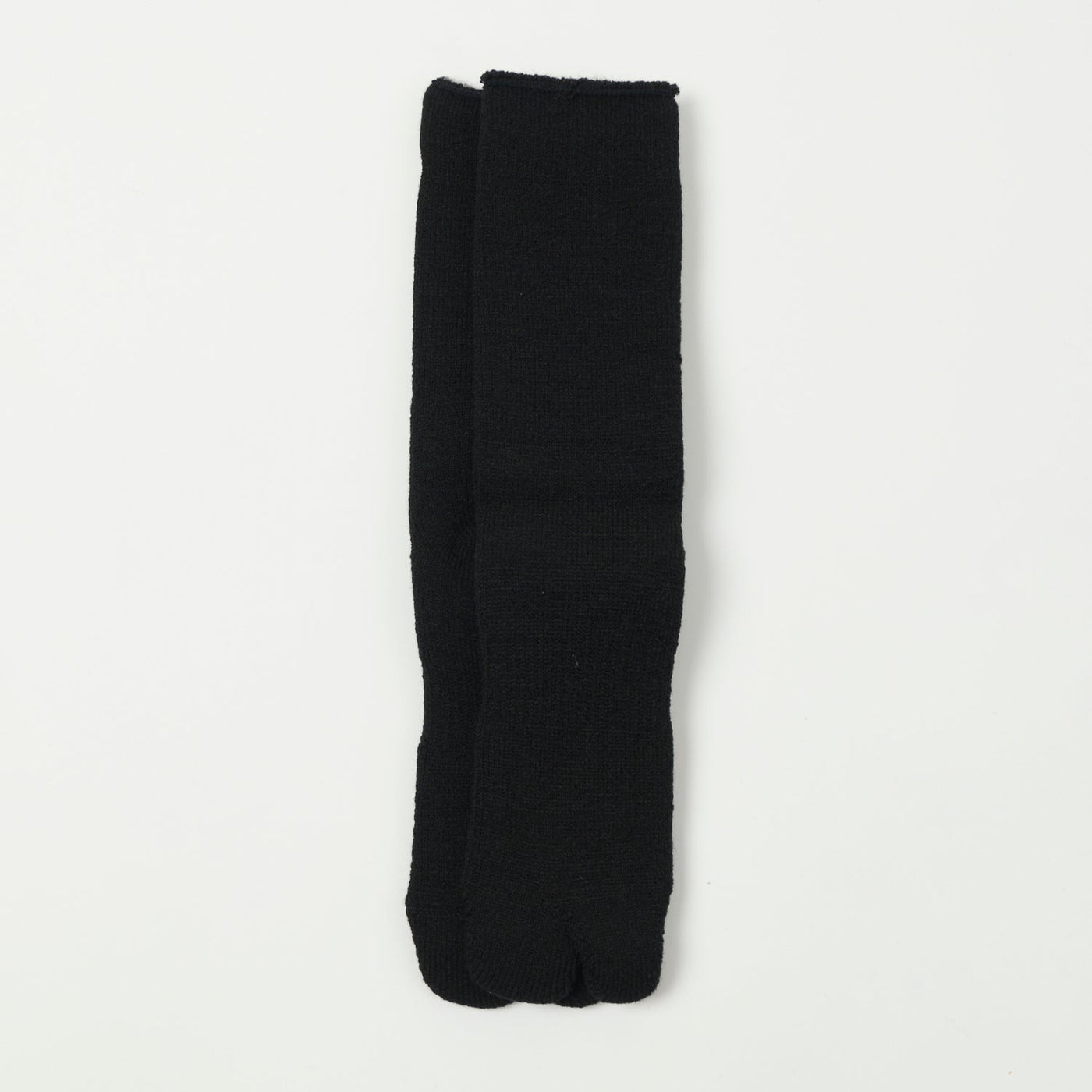 Nodal Brushed Pile Tabi Sock - Black