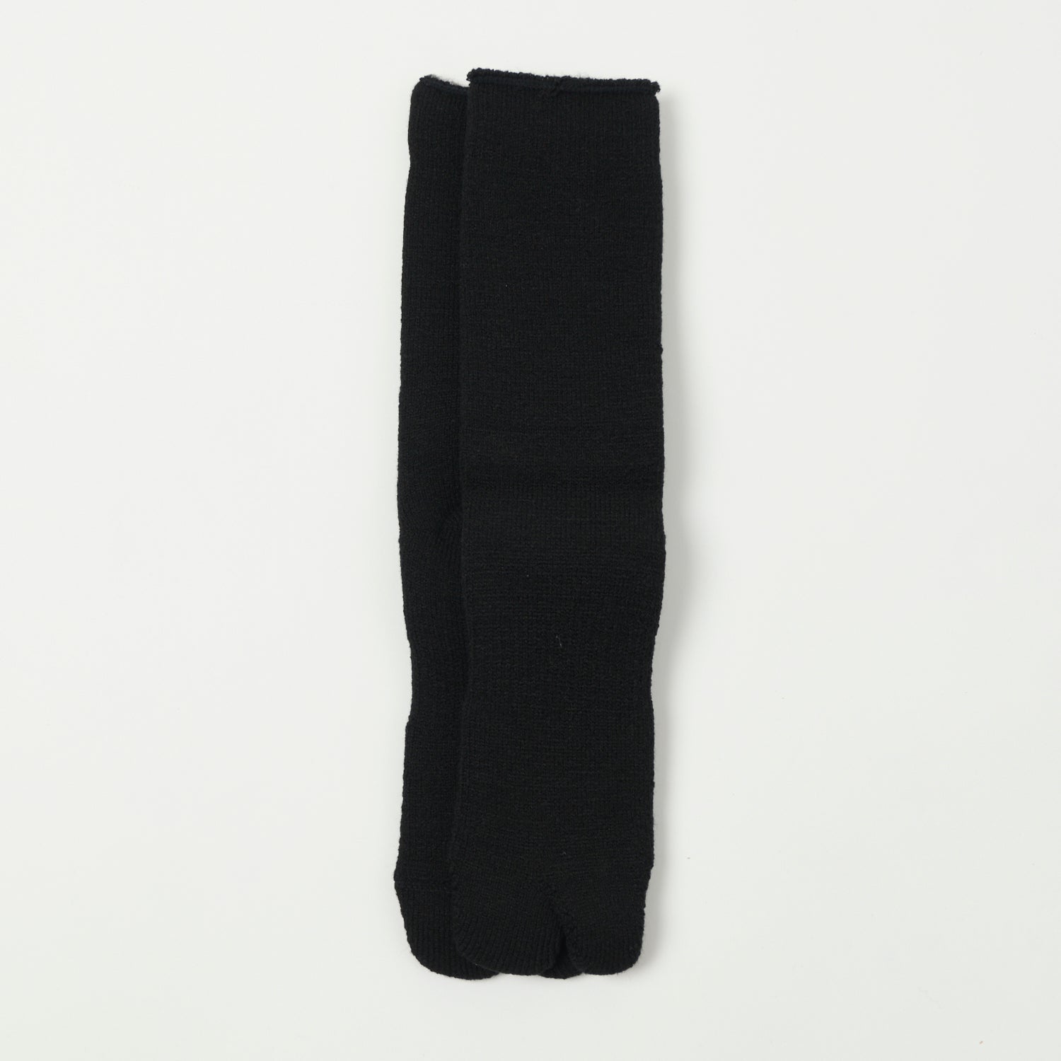 Nodal Brushed Pile Tabi Sock - Black