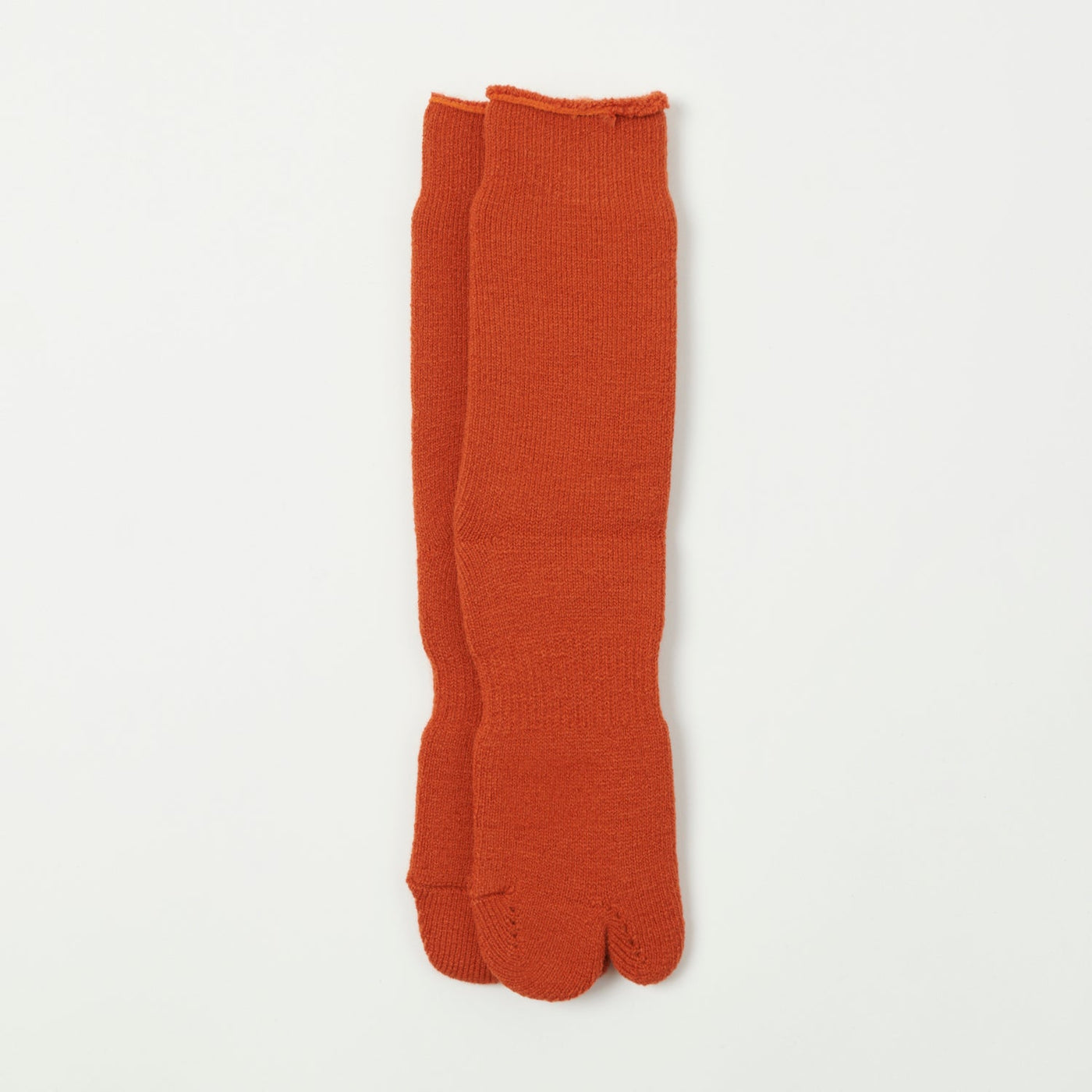 Nodal Brushed Pile Tabi Sock - Orange